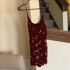 American Eagle maroon floral romper